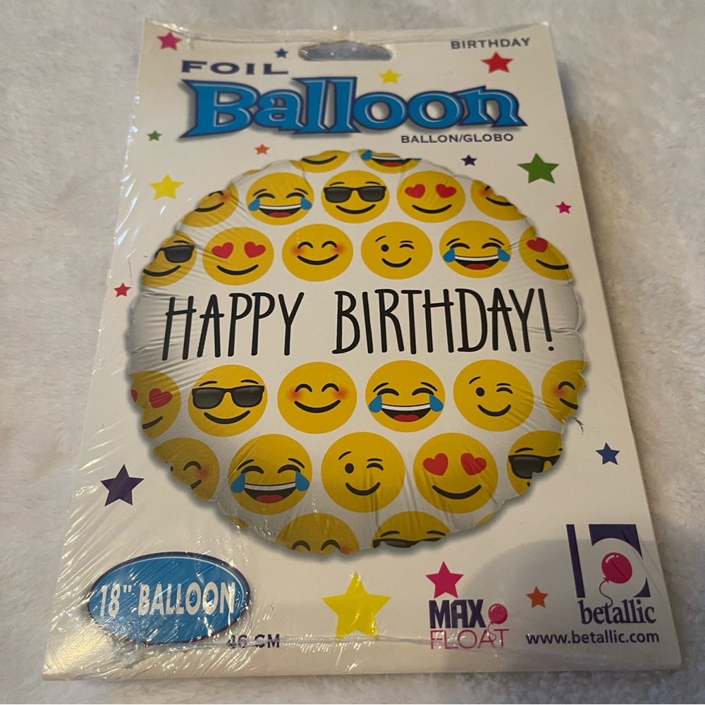 Foil Emoji Birthday Balloon 18”